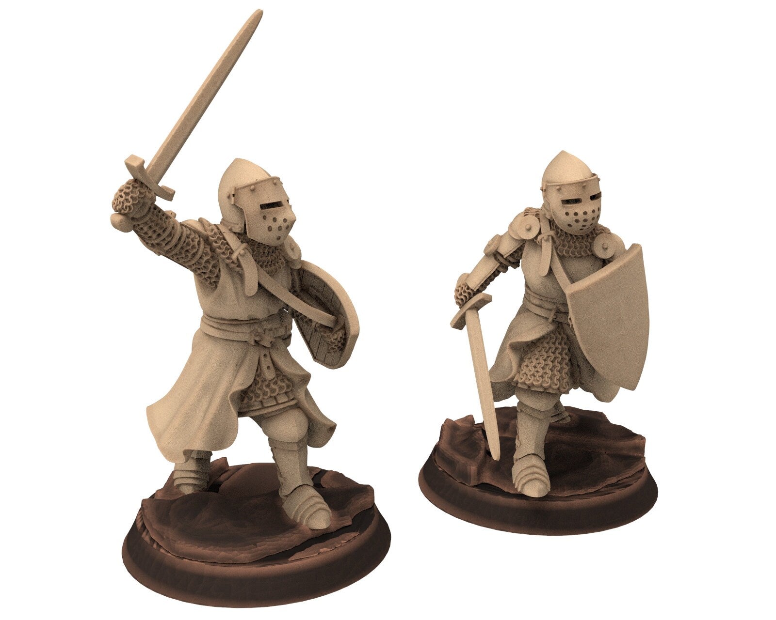 Medieval - Noble Knights on foot, 14th century Generic men at arms Medieval Knights, 28mm Historical Wargame, Saga... Medbury miniatures