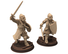 Load image into Gallery viewer, Medieval - Noble Knights on foot, 14th century Generic men at arms Medieval Knights, 28mm Historical Wargame, Saga... Medbury miniatures
