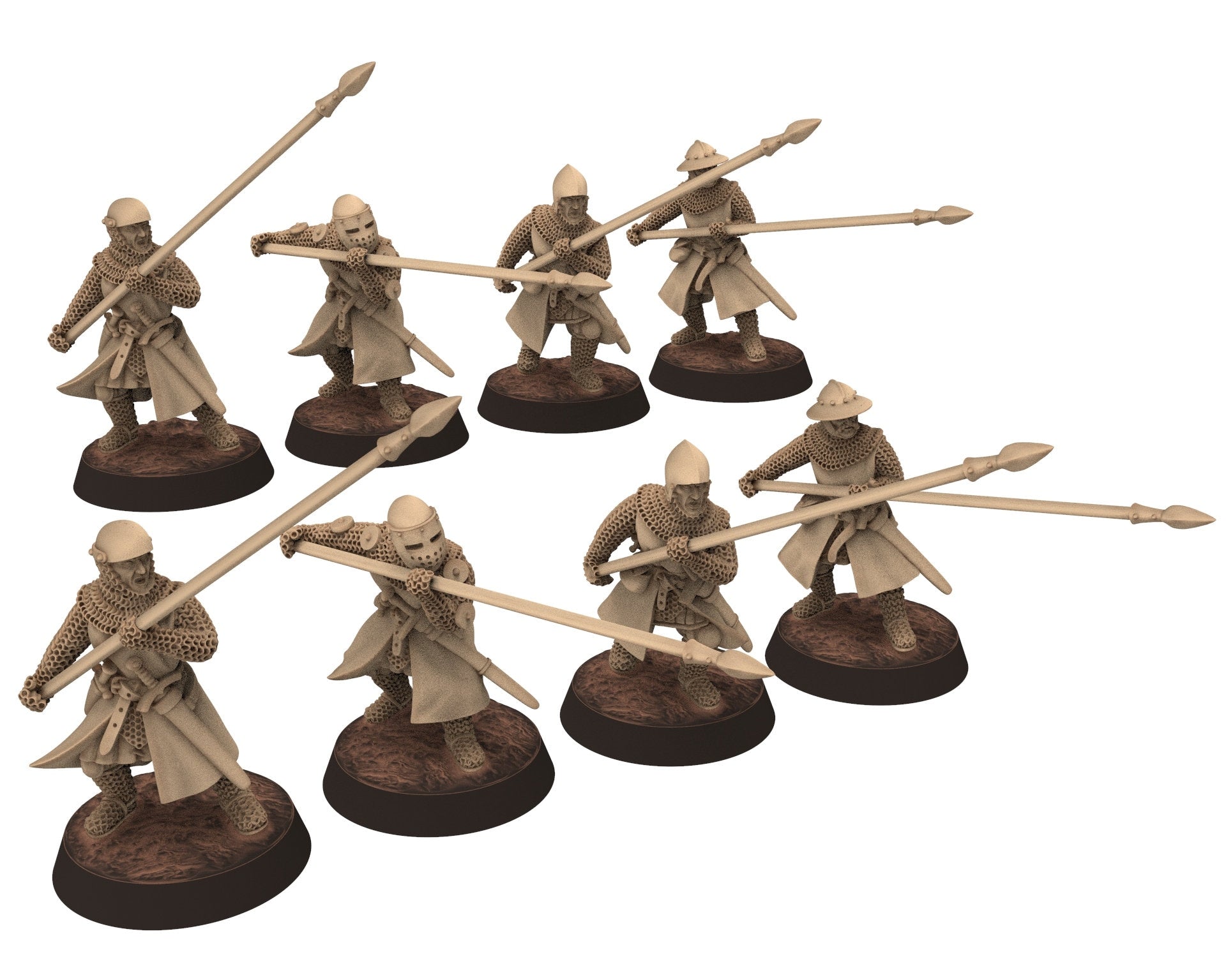 Medieval - Scotland - Scottish pikemen 1st line, 14th century Generic pikemen Medieval, 28mm Historical Wargame, Saga... Medbury miniatures