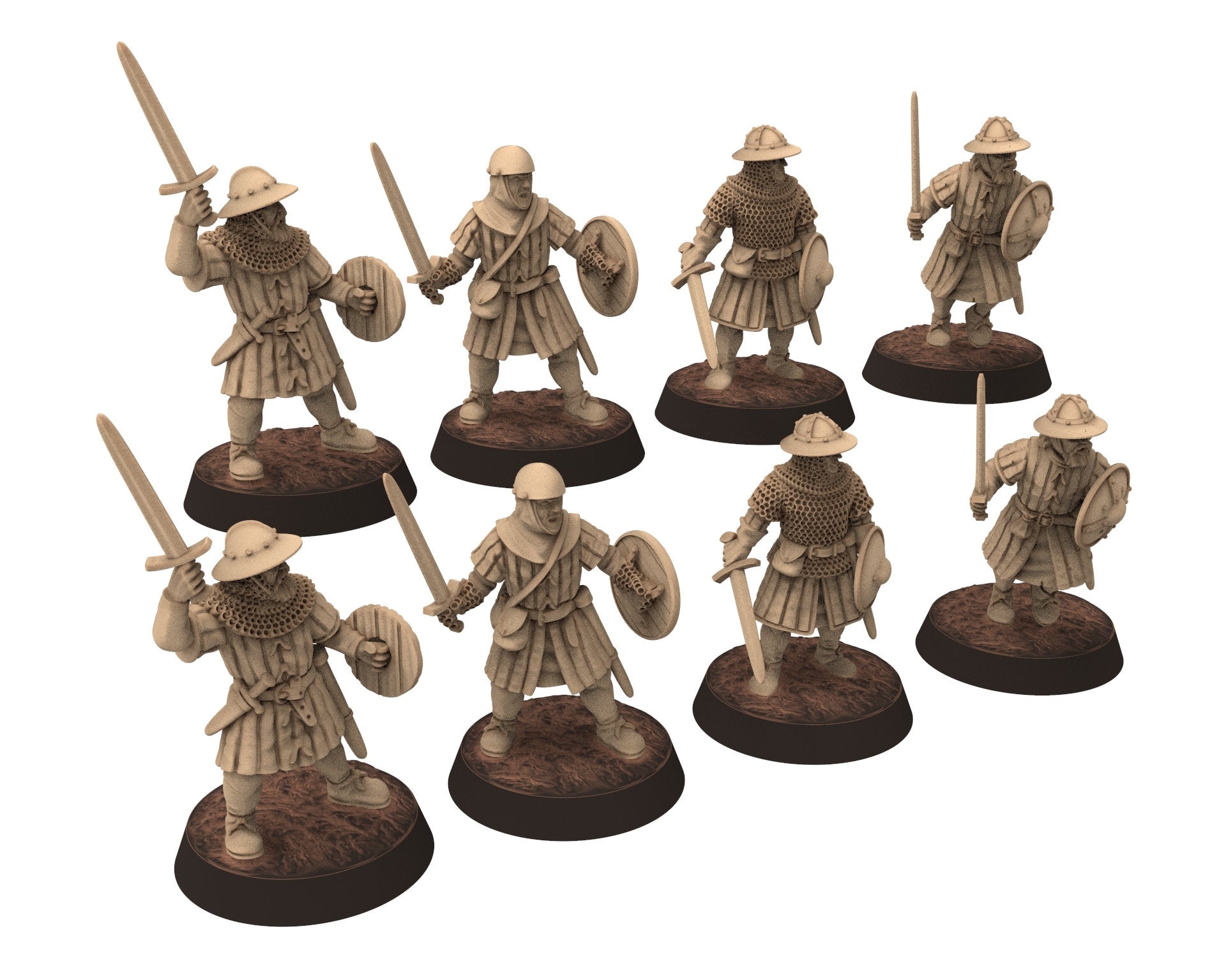 Medieval - Scotland - Scottish Swordmen, 14th century Generic Swordmen Medieval, 28mm Historical Wargame, Saga... Medbury miniatures