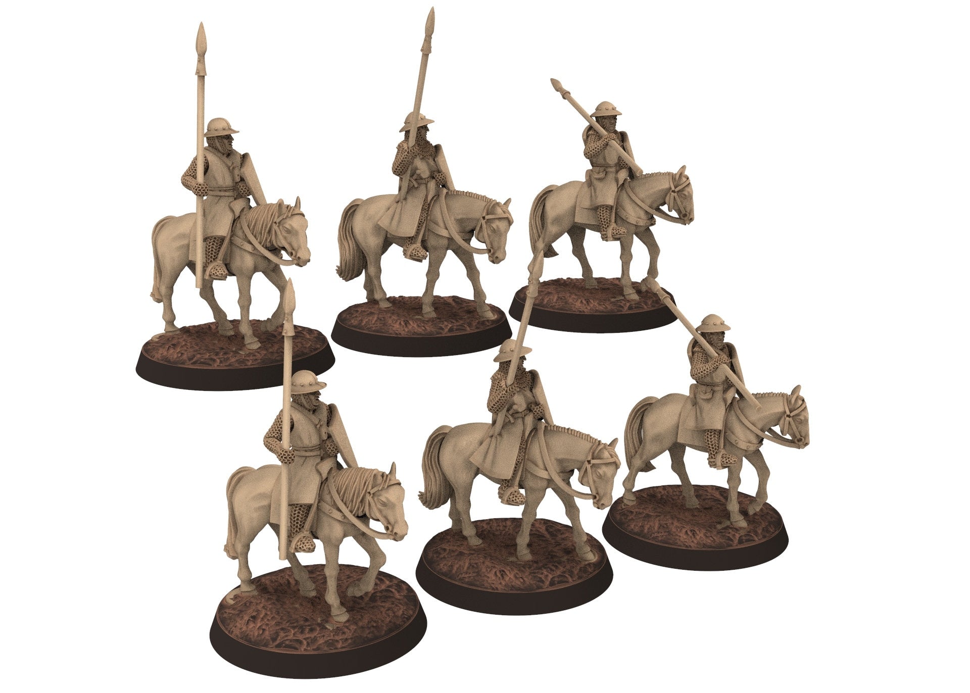 Medieval - Scotland - Generic Mounted sergeants spears advancing, 14th century Medieval, 28mm Historical Wargame, Saga... Medbury miniature