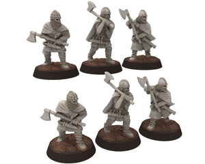 Wildmen - Wildmen heavy Axemen with larges Axes, Dun warriors warband, Middle rings miniatures for wargame D&D, Lotr... Medbury miniatures