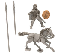 Load image into Gallery viewer, Wildmen - Wildmen heavy Axemen Cavalry, Dun warriors warband, Middle rings miniatures for wargame D&amp;D, Lotr... Medbury miniatures
