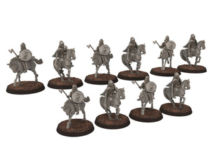 Wildmen - x18 Warhorses, Wildmen - Rohan Cavalry, Dun warriors warband, Middle rings miniatures for wargame D&D, Lotr... Medbury miniatures