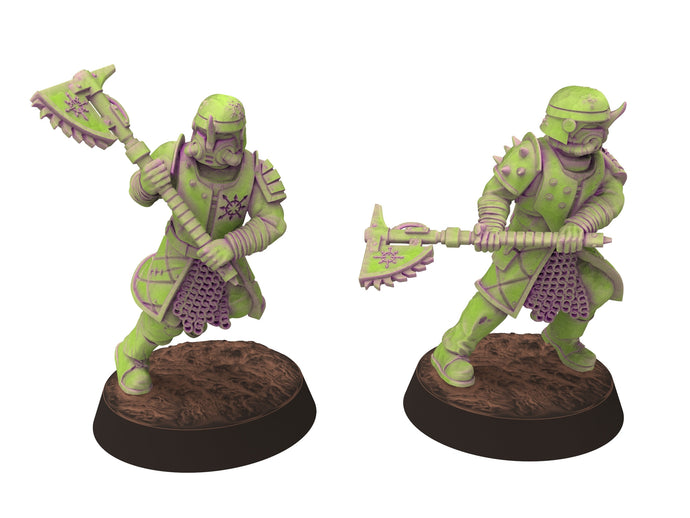Harbingers of darkness - Plague god Axes - Specist infantry, Siege of Vos-Phorax, Quartermaster3D tabletop wargame modular miniatures