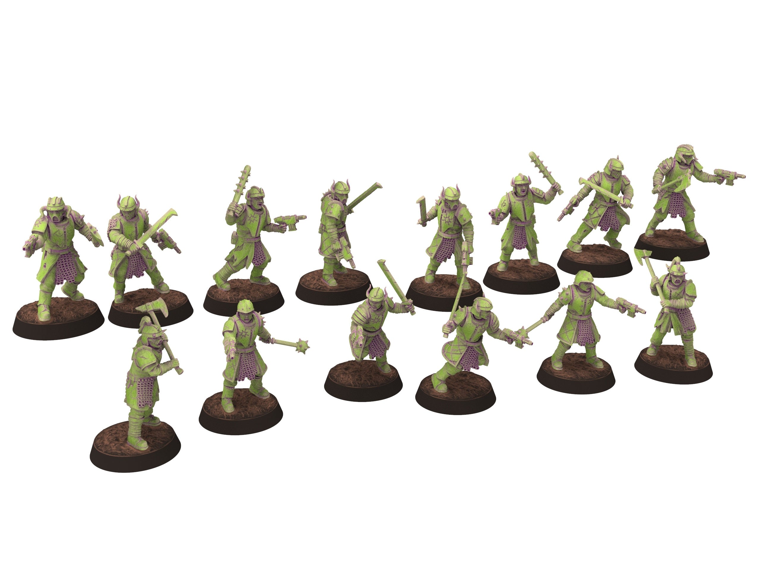 Harbingers of darkness - Heretic Cultist Melee infantry - Full Platoon - Siege of Vos-Phorax, Quartermaster3D wargame modular miniatures