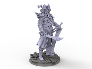 Creatures - Cursed Captain Pirate, The Eternal Storm, for Wargames, Pathfinder, Dungeons & Dragons and other TTRPG.