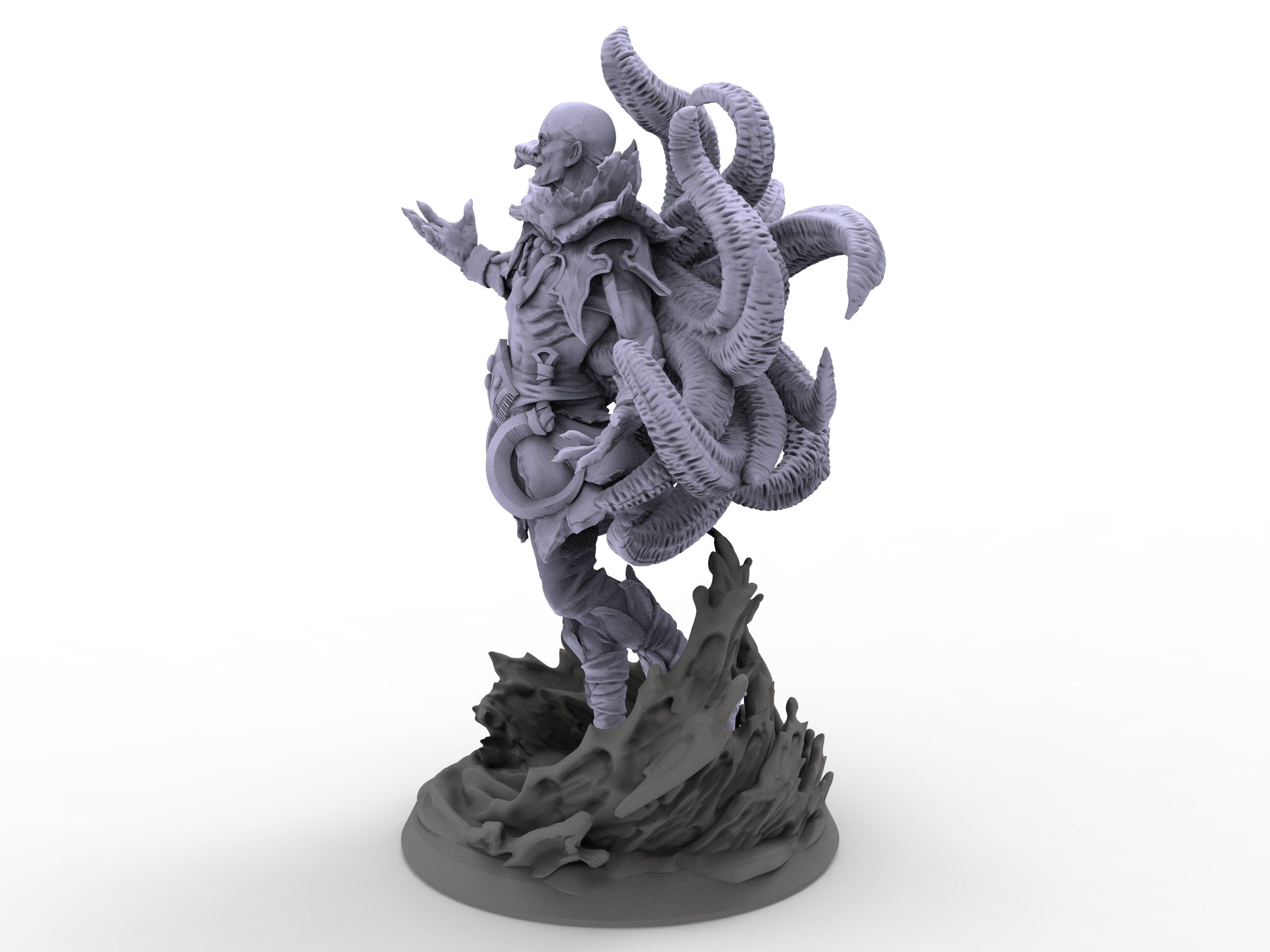 Creatures - Kraken Priest Cultist, The Eternal Storm, for Wargames, Pathfinder, Dungeons & Dragons and other TTRPG.