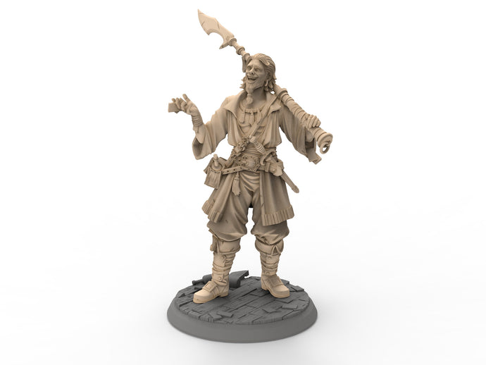 Humans - Cassius 'Luck Charmer' ,Human Gambler Pirate Sailor for Wargames, Pathfinder, Dungeons & Dragons and other TTRPG.