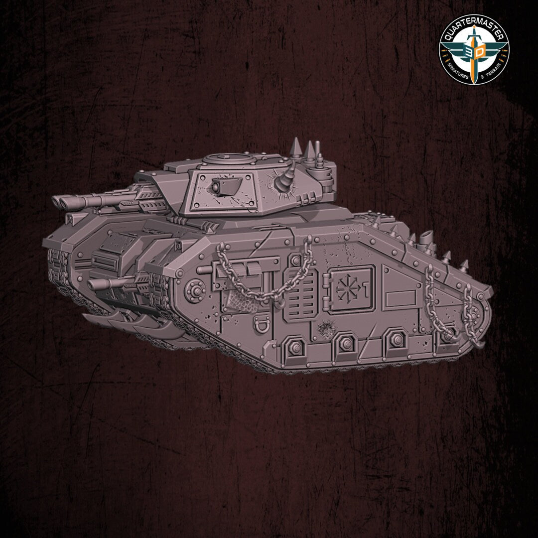 Harbingers of darkness - Ogre MBT Main Battle Tank - Heretic Renegade - Siege of Vos-Phorax, Quartermaster3D wargame modular miniatures