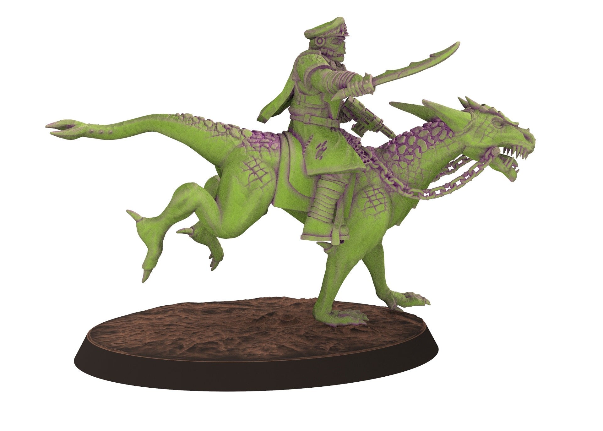 Harbingers of darkness - Heretic Cultist Lezard riders - Cavalry officer - Siege of Vos-Phorax, Quartermaster3D wargame modular miniatures