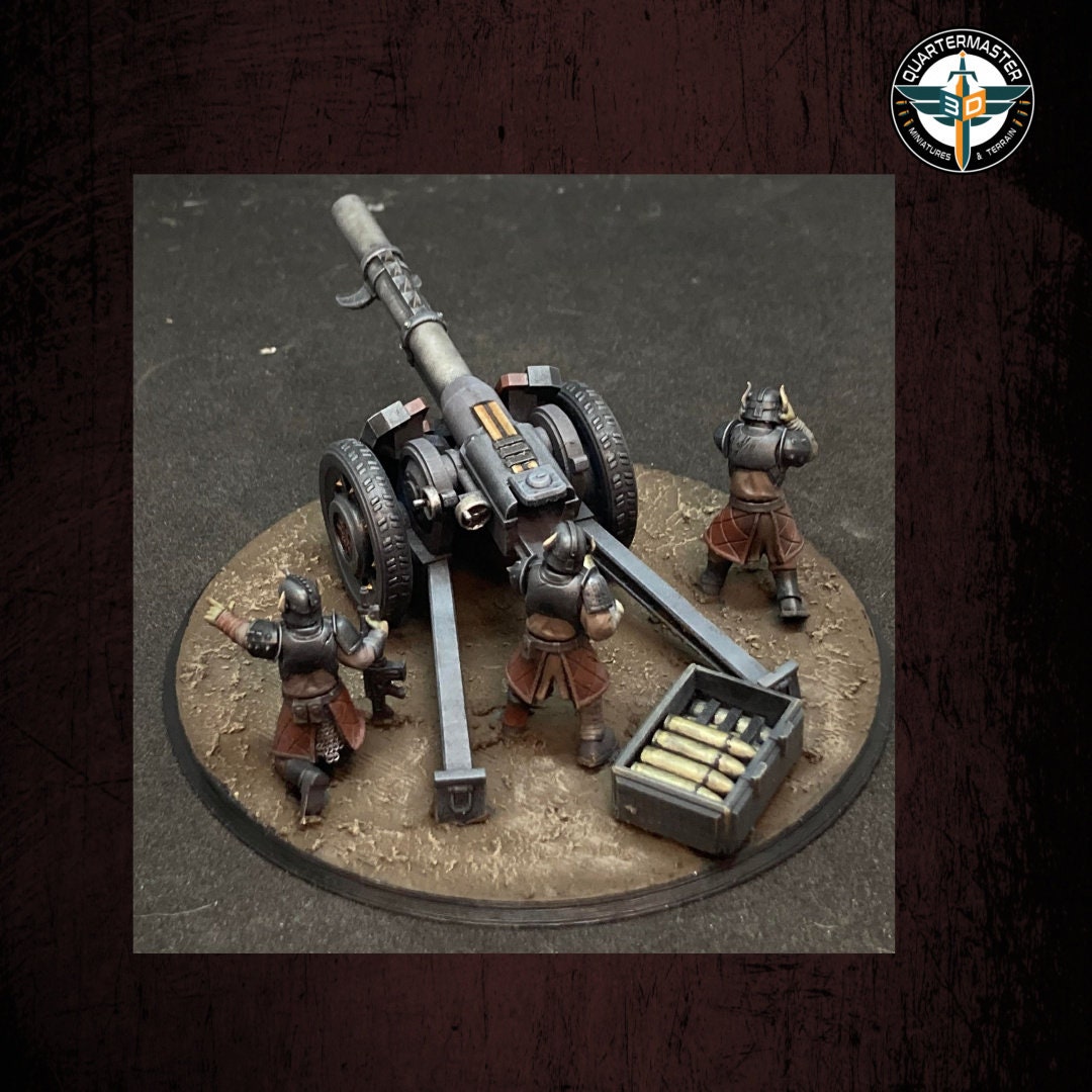 Harbingers of darkness - Heretic Cultist Heavy laser Canon - Artillery - Siege of Vos-Phorax, Quartermaster3D wargame modular miniatures