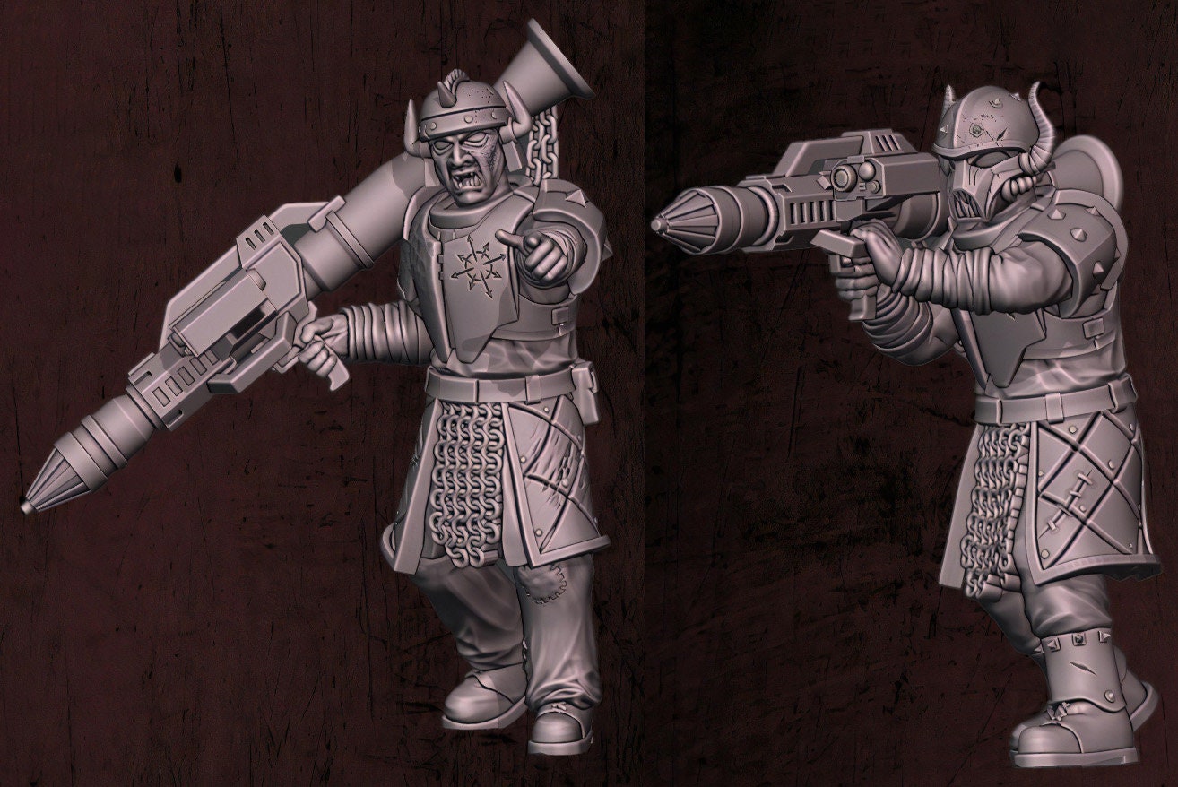 Harbingers of darkness - Heretic Bloodsworn Heavy weapon - Support weapon - Siege of Vos-Phorax, Quartermaster3D wargame modular miniatures