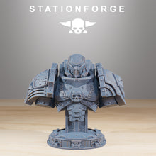 Load image into Gallery viewer, Socratis - Statue collectible and Bust, mechanized infantry, post apocalyptic empire, usable for tabletop wargame.
