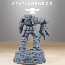 Load image into Gallery viewer, Socratis - Statue collectible and Bust, mechanized infantry, post apocalyptic empire, usable for tabletop wargame.
