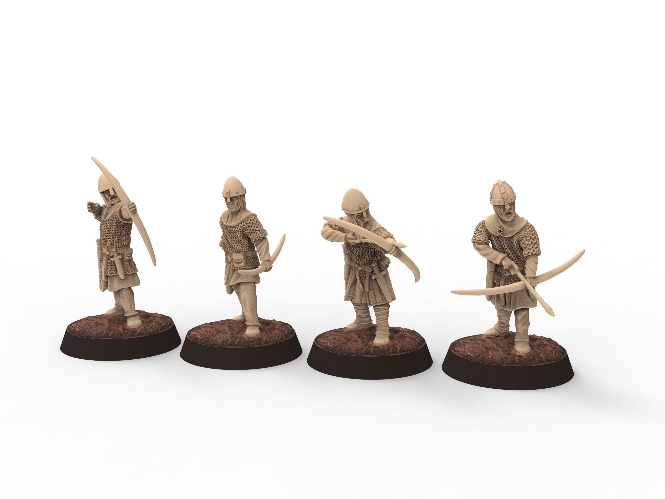 Medieval - Light spearmen, 11th century, Medieval soldiers, 28mm Historical Wargame, Saga... Medbury miniatures