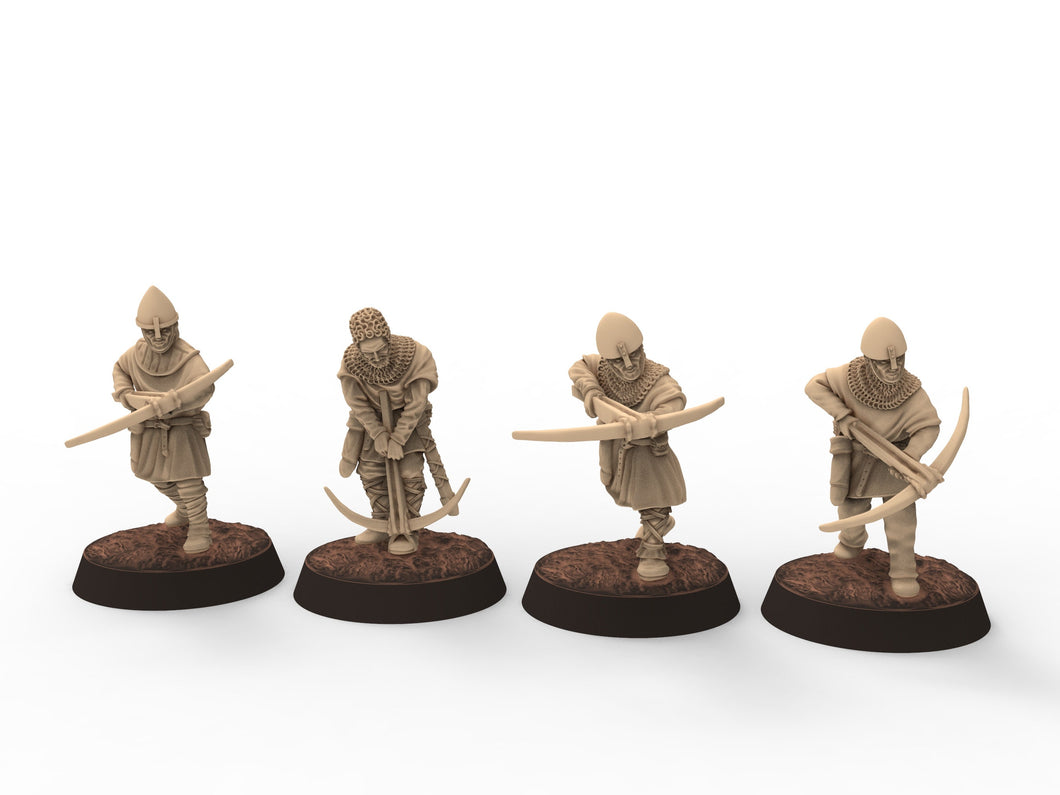 Medieval - Light crossbowmen, 11th century, Medieval soldiers, 28mm Historical Wargame, Saga... Medbury miniatures