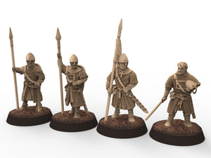 Medieval - Norman Spearmen Riders, 11th century, Norman dynasty, Medieval soldiers, 28mm Historical Wargame, Saga... Medbury miniatures