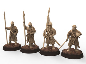 Medieval - Norman Spearmen, 11th century, Norman dynasty, Medieval soldiers, 28mm Historical Wargame, Saga... Medbury miniatures