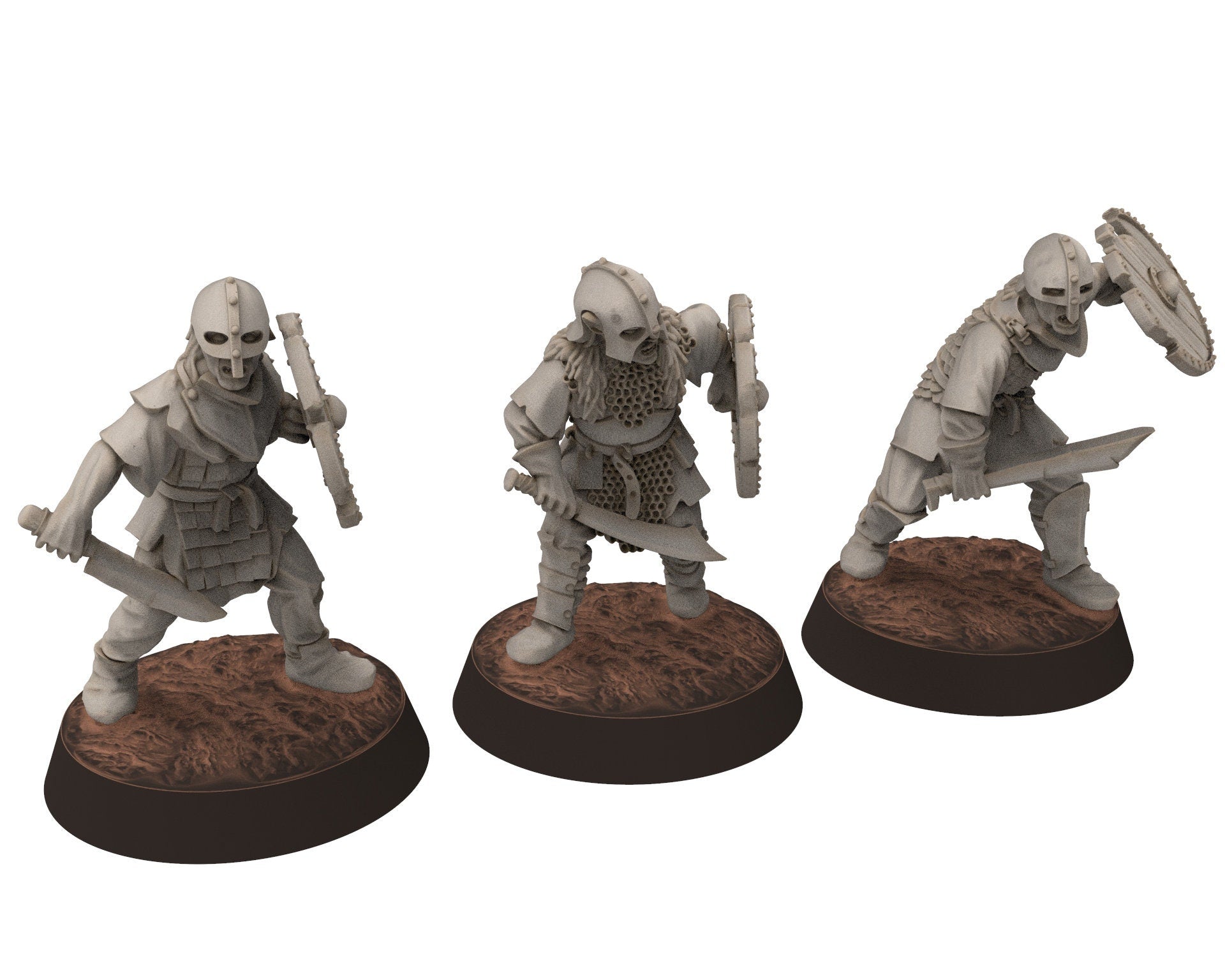 Orc horde - Orcs with Swords infantry, Orc warriors warband, Middle rings miniatures for wargame D&D, Lotr... Medbury miniatures