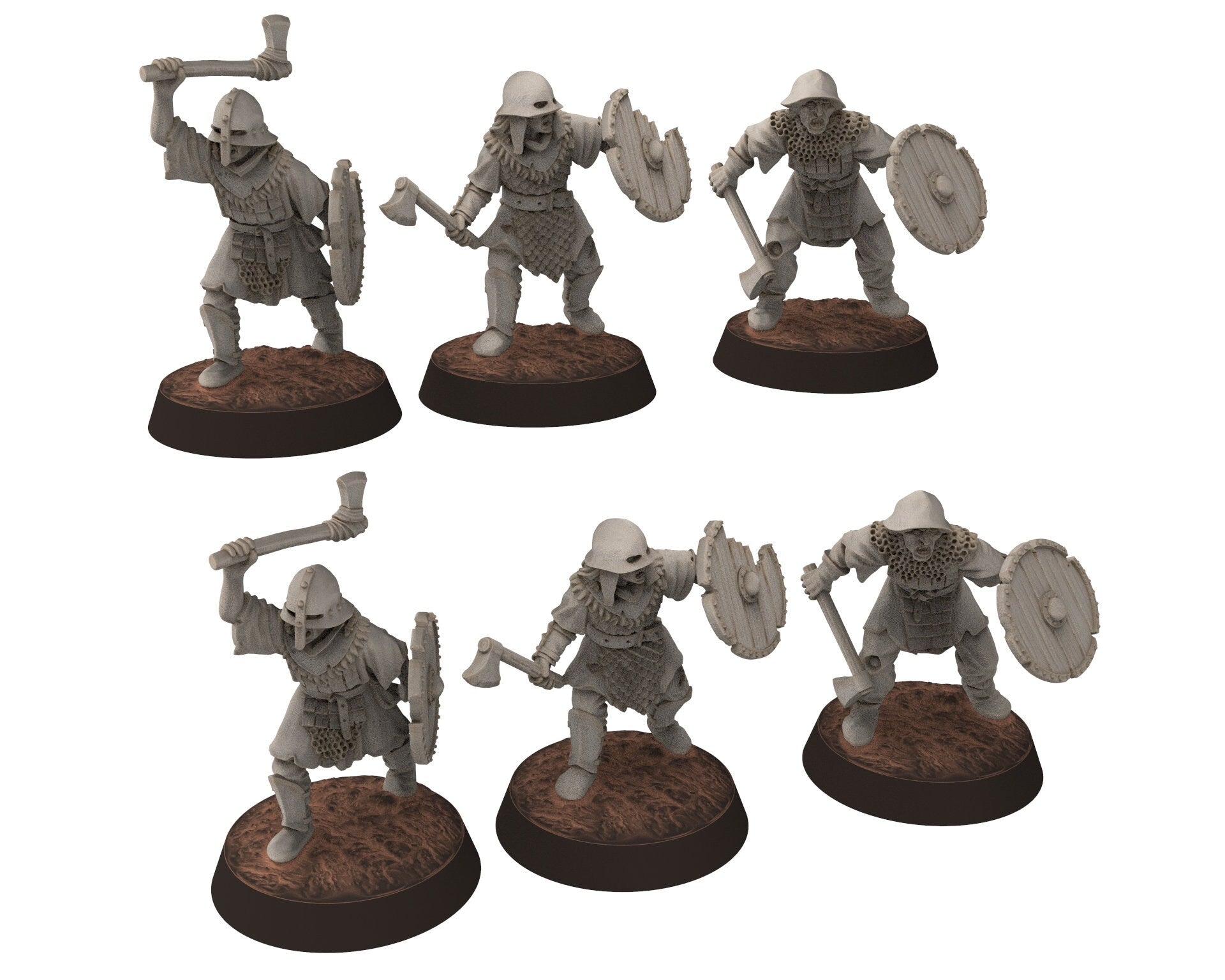 Orc horde - Orcs with 2 Handed Hammer infantry, Orc warriors warband, Middle rings miniatures for wargame D&D, Lotr... Medbury miniatures