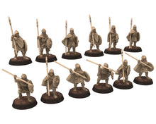 Charger l&#39;image dans la galerie, Vendel Era - Spearmen Warriors at rest, Germanic Tribe Warband, 7 century, miniatures 28mm for wargame Historical... Medbury miniature
