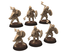 Load image into Gallery viewer, Vendel Era - Heavy Axemen Warriors, Germanic Tribe Warband, 7 century, miniatures 28mm for wargame Historical... Medbury miniature
