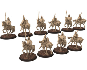 Vendel Era - Heavy Spearmen Warriors Cavalry, Germanic Tribe Warband, 7 century, miniatures 28mm for wargame Historical... Medbury miniature
