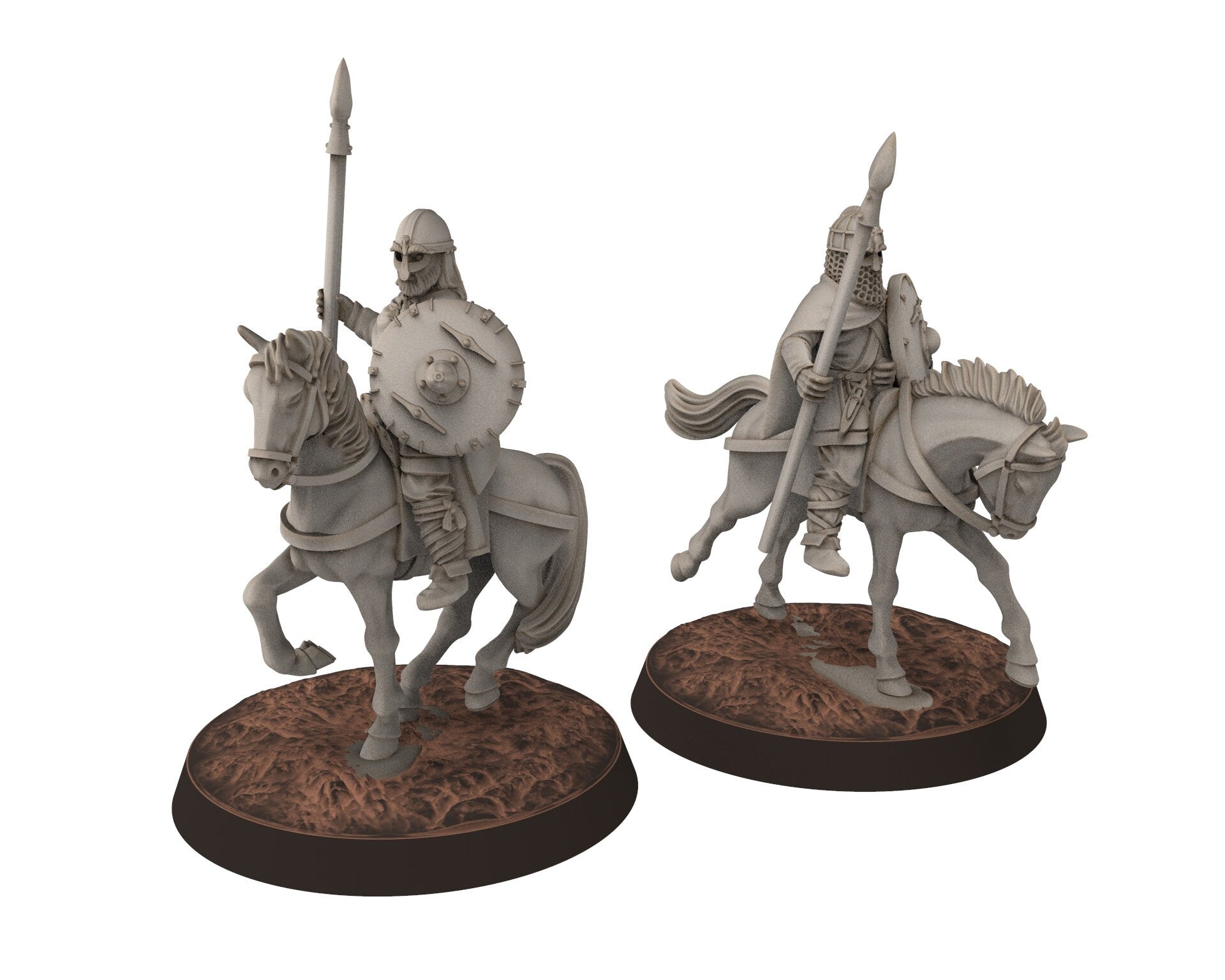 Wildmen - x18 Warhorses, Wildmen - Rohan Cavalry, Dun warriors warband, Middle rings miniatures for wargame D&D, Lotr... Medbury miniatures