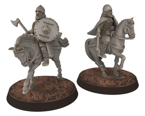 Wildmen - x18 Warhorses, Wildmen - Rohan Cavalry, Dun warriors warband, Middle rings miniatures for wargame D&D, Lotr... Medbury miniatures
