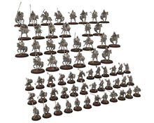 Load image into Gallery viewer, Wildmen - x18 Warhorses, Wildmen - Rohan Cavalry, Dun warriors warband, Middle rings miniatures for wargame D&amp;D, Lotr... Medbury miniatures
