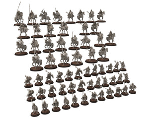 Wildmen - x18 Warhorses, Wildmen - Rohan Cavalry, Dun warriors warband, Middle rings miniatures for wargame D&D, Lotr... Medbury miniatures