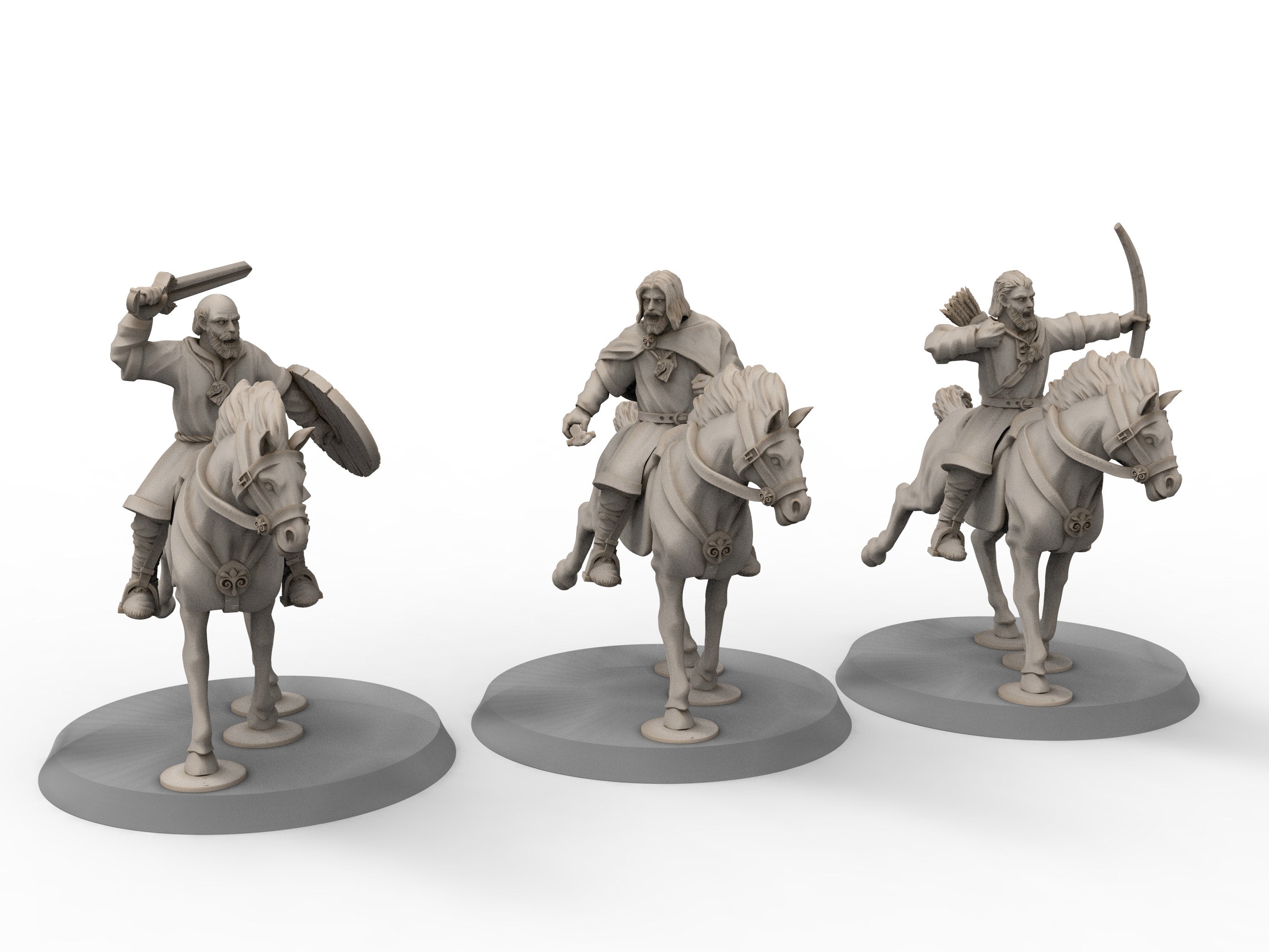 Rohan - Militia on foot, Kingdom of Rohan, the Horse-lords, rider of the mark, minis for wargame D&D, Lotr...