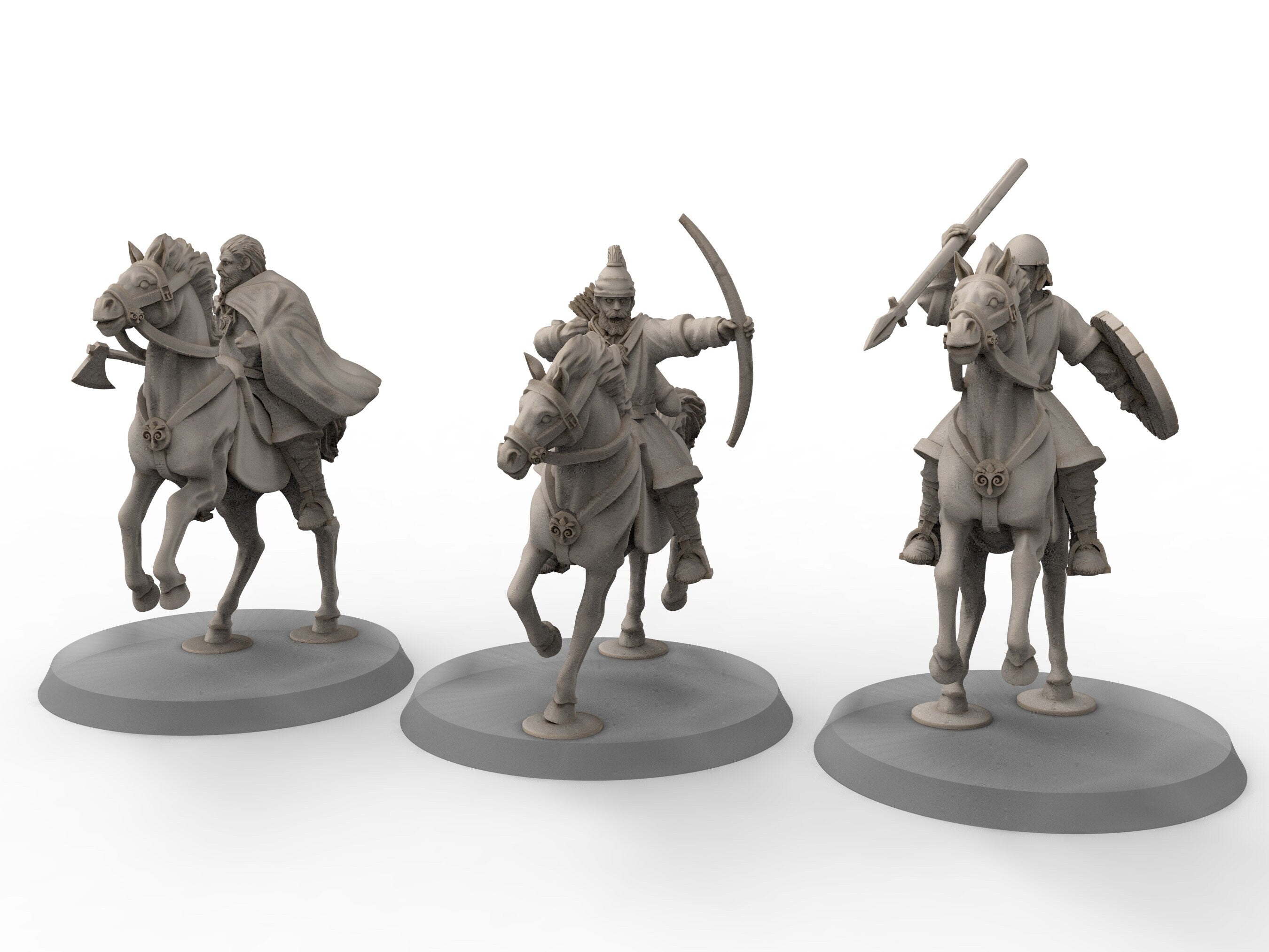 Rohan - Militia on foot, Kingdom of Rohan, the Horse-lords, rider of the mark, minis for wargame D&D, Lotr...