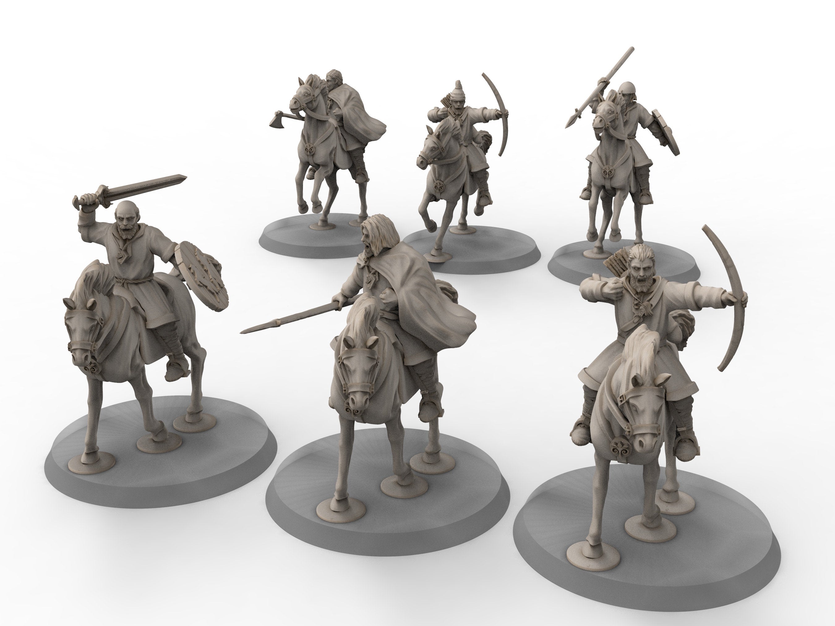 Rohan - Militia on foot, Kingdom of Rohan, the Horse-lords, rider of the mark, minis for wargame D&D, Lotr...