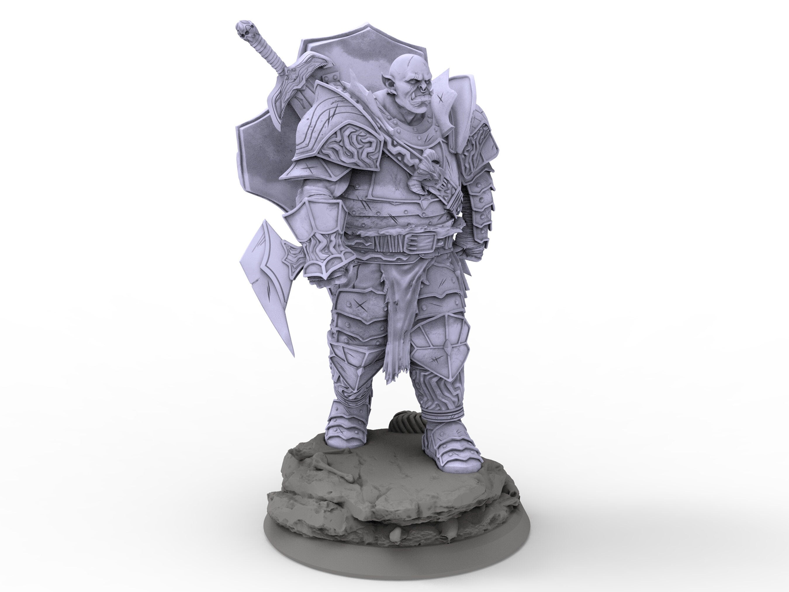 Creatures - Dragon Armored Ogre, Time Abyss, for Wargames, Pathfinder, Dungeons & Dragons and other TTRPG.