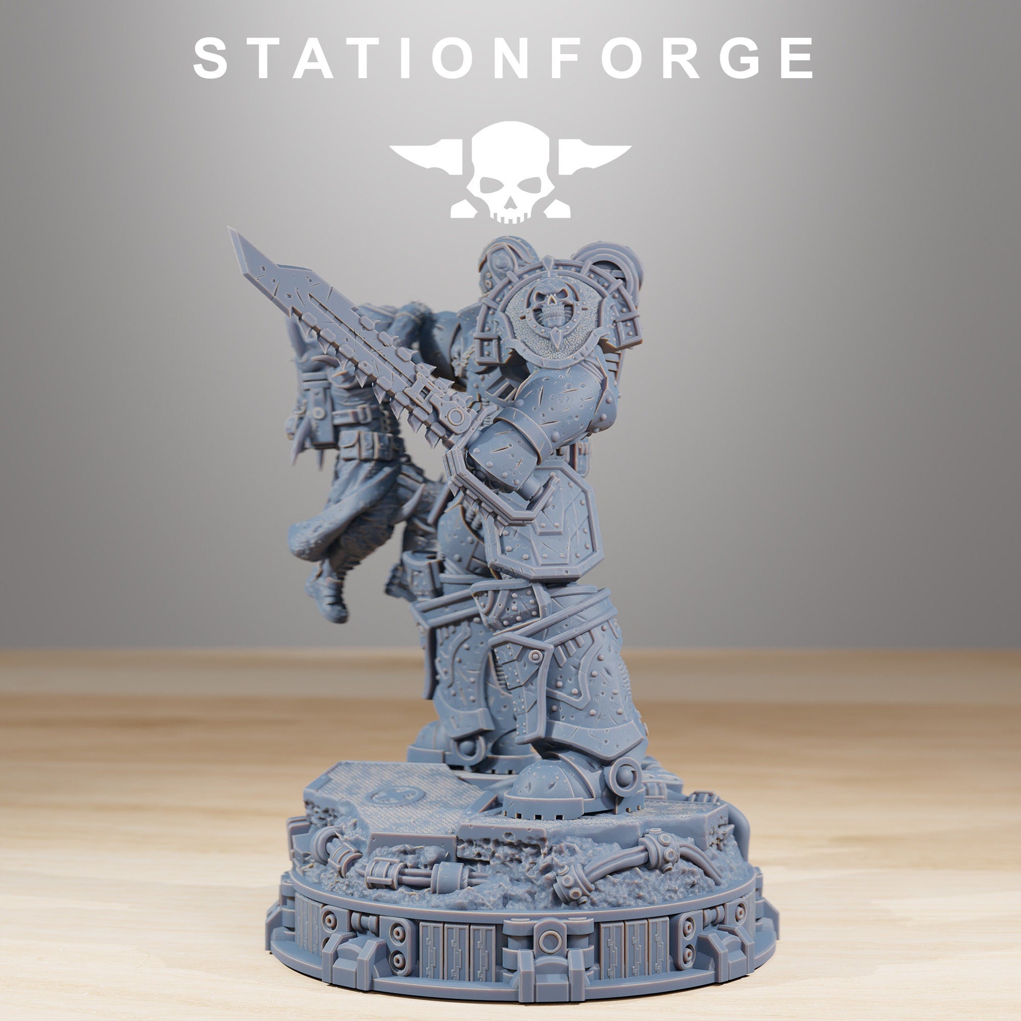 Socratis - Statue collectible and Bust, mechanized infantry, post apocalyptic empire, usable for tabletop wargame.