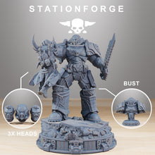 Load image into Gallery viewer, Socratis - Statue collectible and Bust, mechanized infantry, post apocalyptic empire, usable for tabletop wargame.
