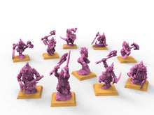 Load image into Gallery viewer, Chaos Dwarves - Berserkers Regiment Chaos infernal dwarf infantry axes usable for Oldhammer, battle, king of wars, 9th age
