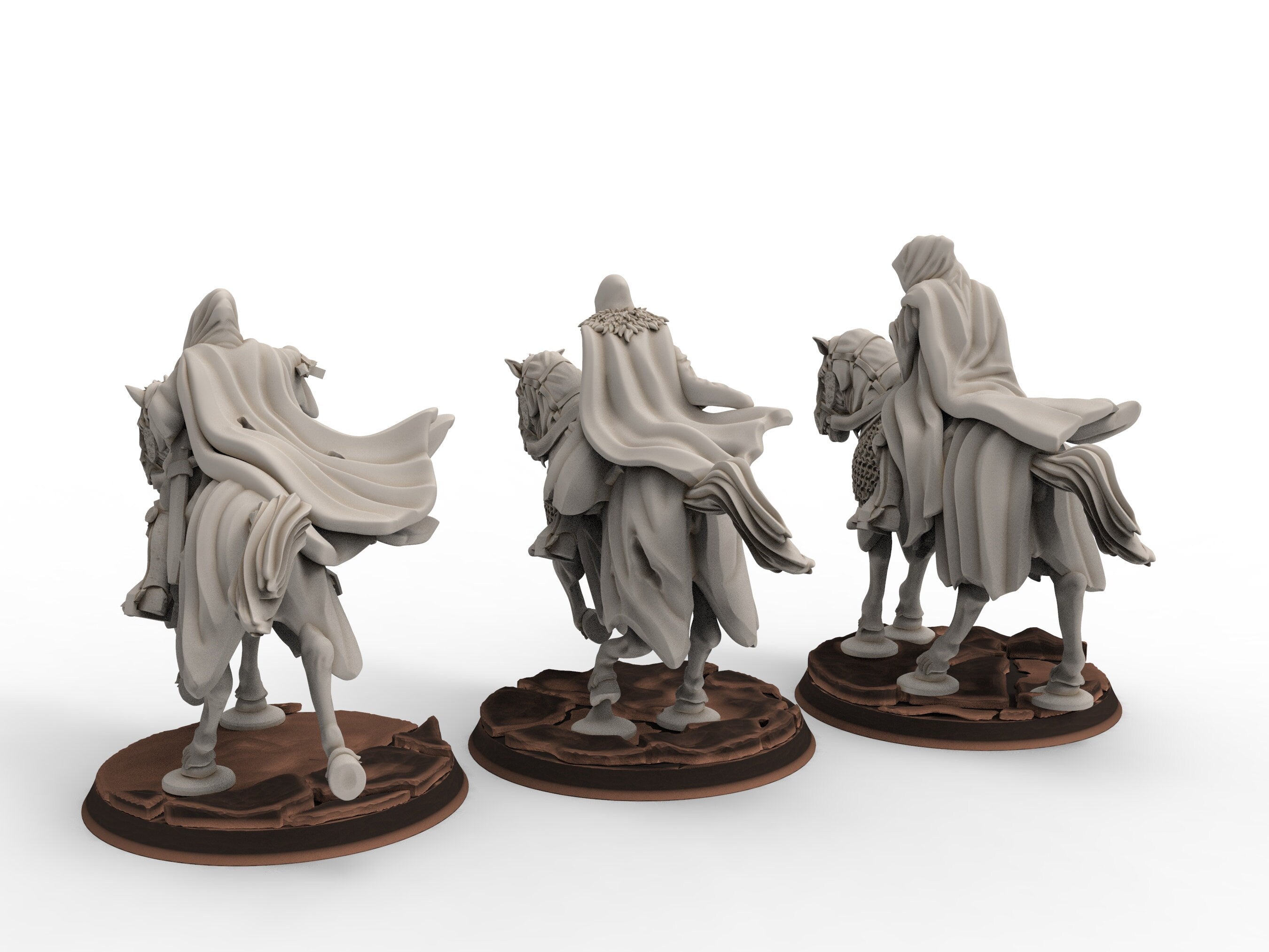 Orcs horde - Mounted Wraith Lords , ruins city river, Middle rings miniatures for wargame D&D, Lotr.. Khurzluk Miniatures