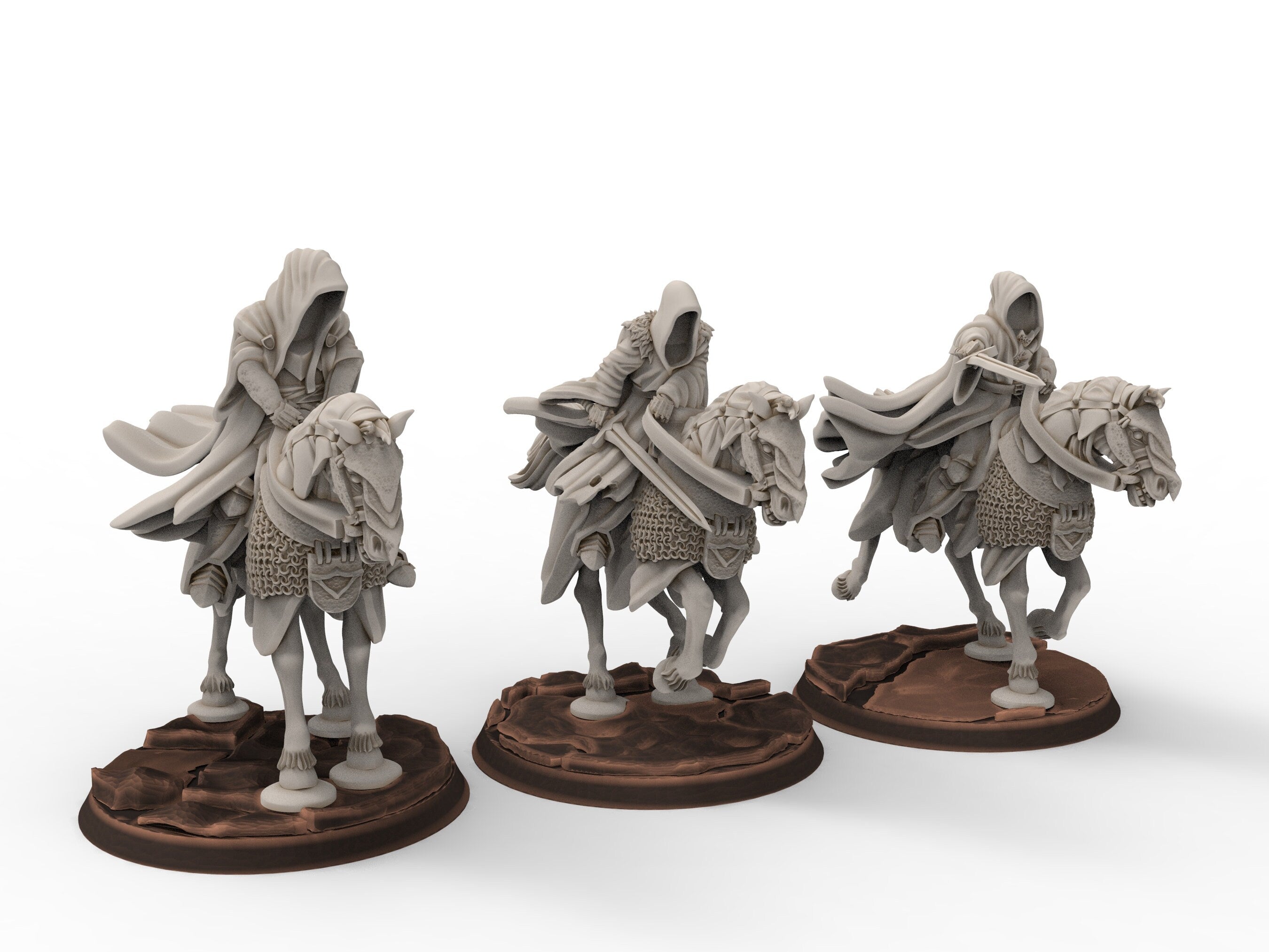 Orcs horde - Mounted Wraith Lords , ruins city river, Middle rings miniatures for wargame D&D, Lotr.. Khurzluk Miniatures