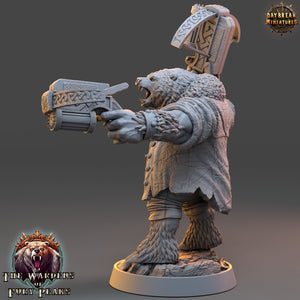 Bears warriors - Zinter Doubleshot, The Wardens of Fury Peaks, daybreak miniatures, for Wargames, Pathfinder, Dungeons & Dragons TTRPG