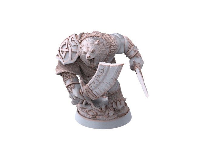 Bears warriors - Rana Ripclaw, The Wardens of Fury Peaks, daybreak miniatures, for Wargames, Pathfinder, Dungeons & Dragons TTRPG