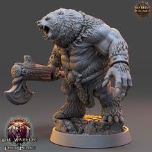 Load image into Gallery viewer, Bears warriors - Carnag Angman, The Wardens of Fury Peaks, daybreak miniatures, for Wargames, Pathfinder, Dungeons &amp; Dragons TTRPG
