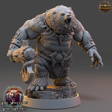 Load image into Gallery viewer, Bears warriors - Carnag Angman, The Wardens of Fury Peaks, daybreak miniatures, for Wargames, Pathfinder, Dungeons &amp; Dragons TTRPG
