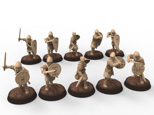 Medieval - Light spearmen, 11th century, Medieval soldiers, 28mm Historical Wargame, Saga... Medbury miniatures