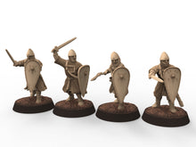 Load image into Gallery viewer, Medieval - Norman Knights on foot, 11th century, Norman dynasty, Medieval soldiers, 28mm Historical Wargame, Saga... Medbury miniatures
