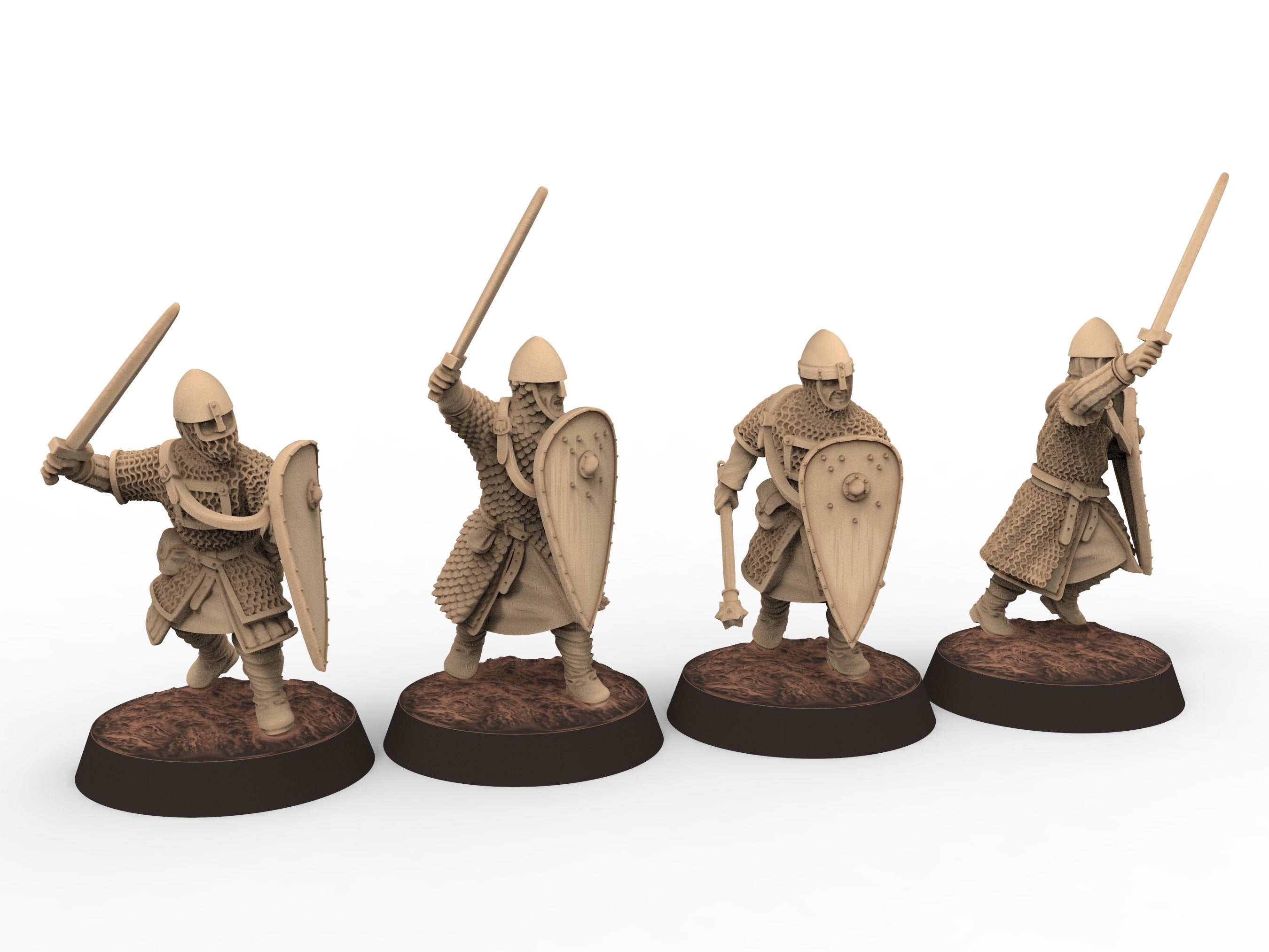 Medieval - Norman knights V1, 11th century, Norman dynasty, Medieval soldiers, 28mm Historical Wargame, Saga... Medbury miniatures