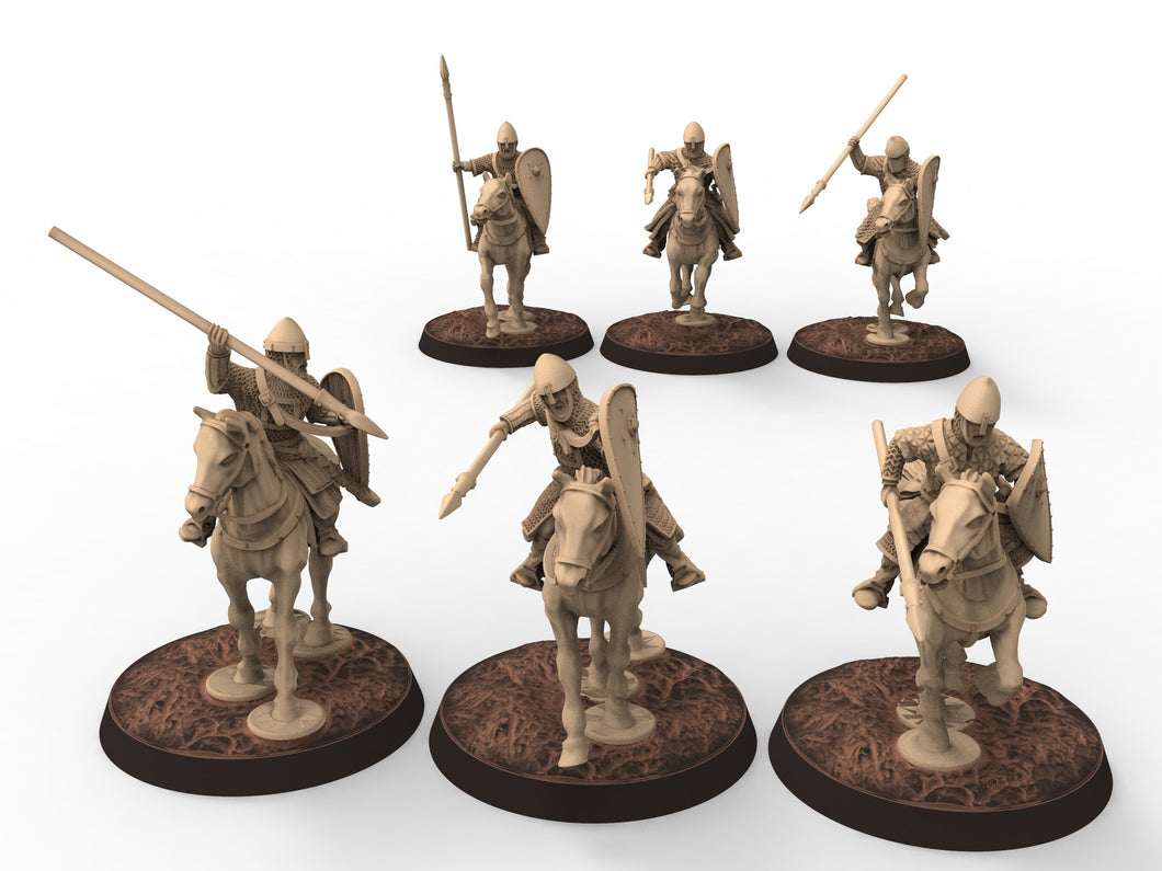 Medieval - Norman Spearmen Riders, 11th century, Norman dynasty, Medieval soldiers, 28mm Historical Wargame, Saga... Medbury miniatures