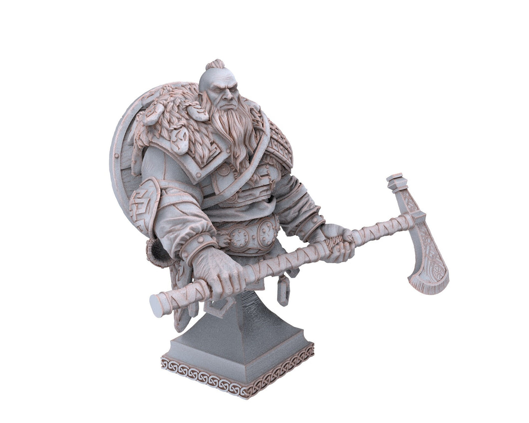 Bears warriors - Bust - Erik the Great, The Wardens of Fury Peaks, daybreak miniatures, for Wargames, Pathfinder, Dungeons & Dragons TTRPG